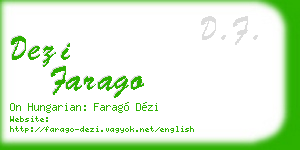 dezi farago business card